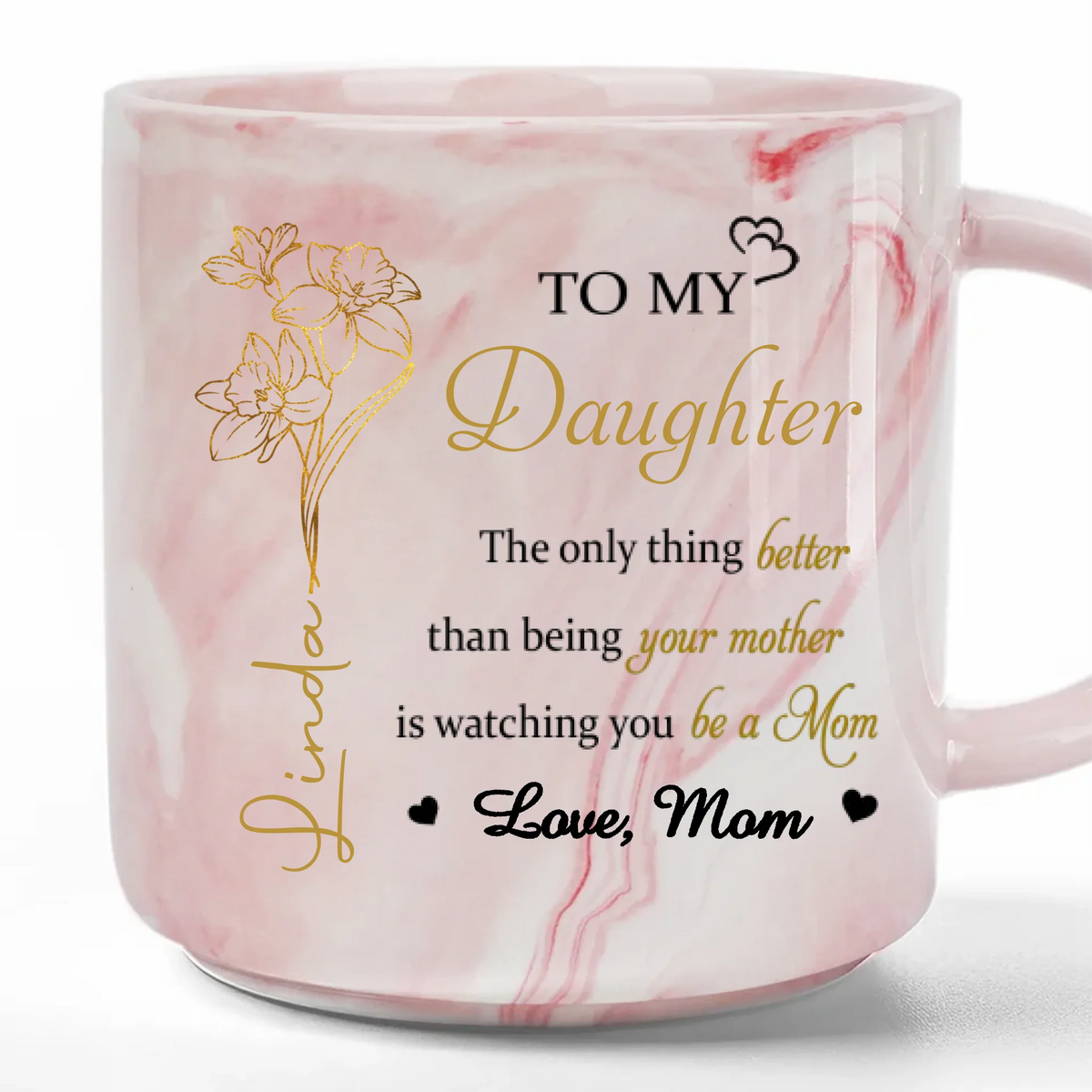 To My Daughter Watching You Being A Mom - Personalized Marble Mug - Gift For Daughter On Mother's Day