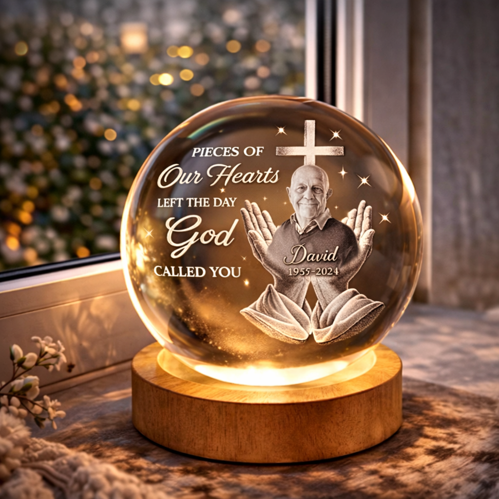 God Called You Home - Personalized Crystal Ball Night Light - Memorial Christian Gift For Family