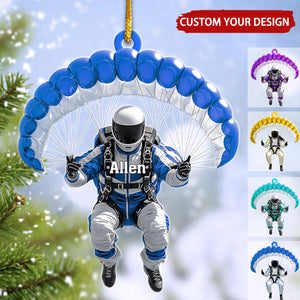 Skydiver Personalized Christmas Ornament, Gift For Extreme Sports Lover