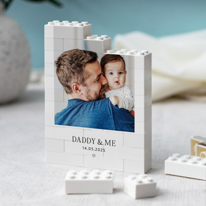 Daddy And Me Photo Keepsake, Personalised Fathers Day Gift, Dad And Baby Keepsake Block, New Dad Birthday Present, Gift For Daddy From Kids