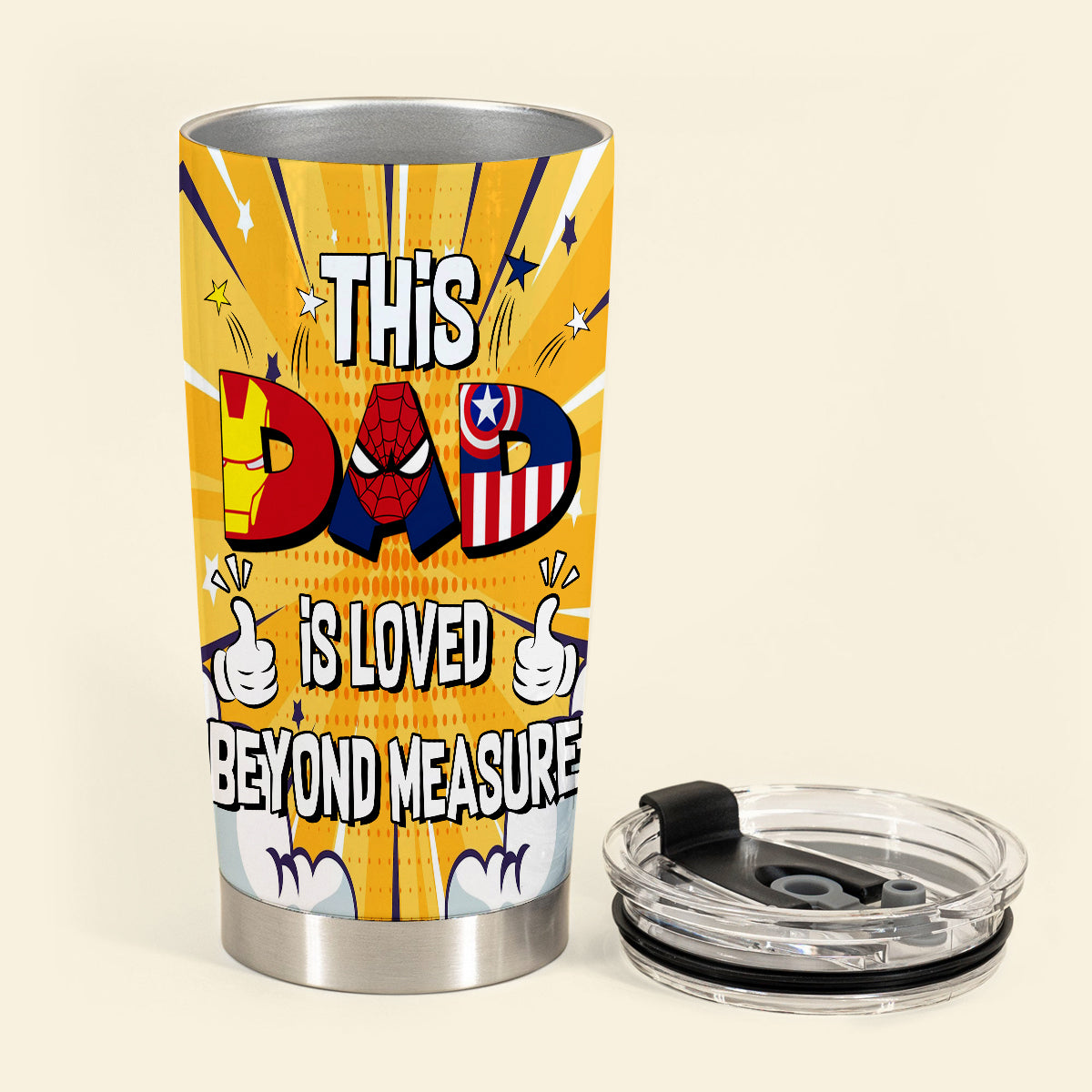 This Dad Is Love Beyond Measure - Personalized Tumbler - Loving Gift For Father, Dad, Father's Day, Birthday Gift