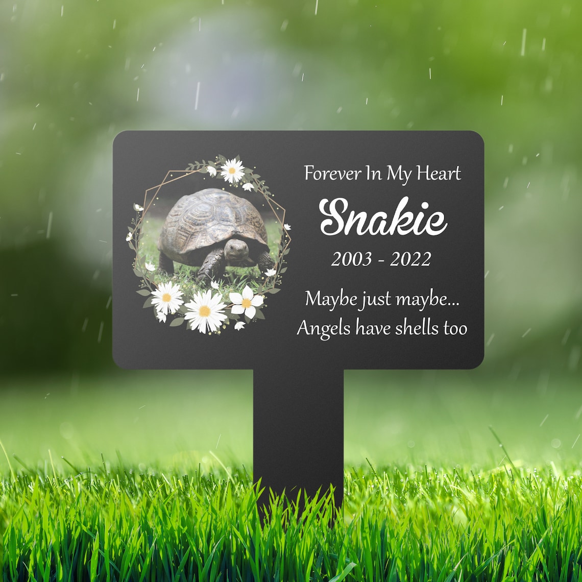 Custom Turtle Memorial Marker, Pet Memorial, Sympathy Gift, Pet Remembrance Gift, Turtle Photo Keepsake, Pet Memorial Plaques, Burial Marker
