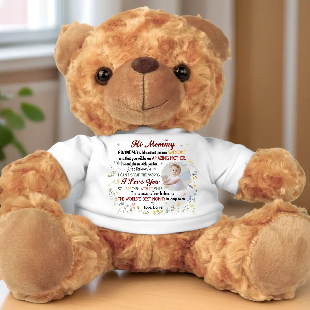 The World's Best Mommy Belongs To Me - Personalized Teddy Bear Plush - Gift For Mother, Mother's Day