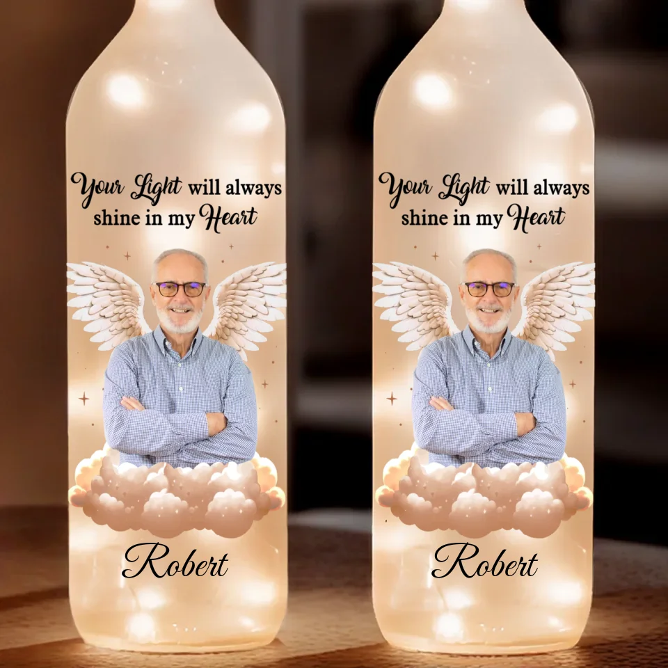 Your Wings Were Ready - Personalized Bottle Lamp - Memorial Gift