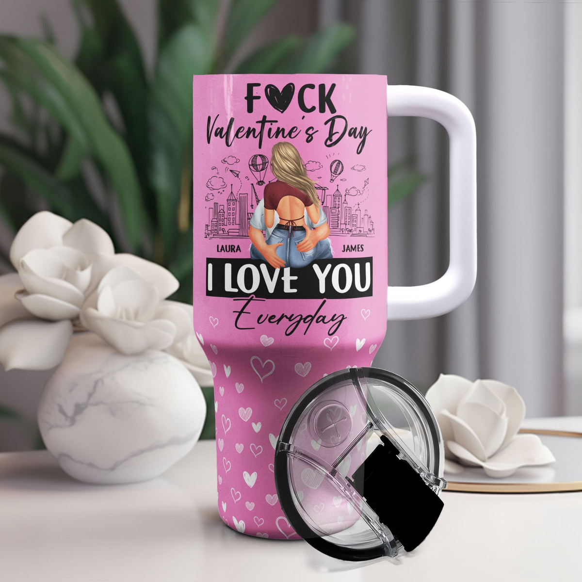 I Love You Everyday - Personalized 40oz Stainless Steel Tumbler - Gift For Wife, Valentine's Day Gift