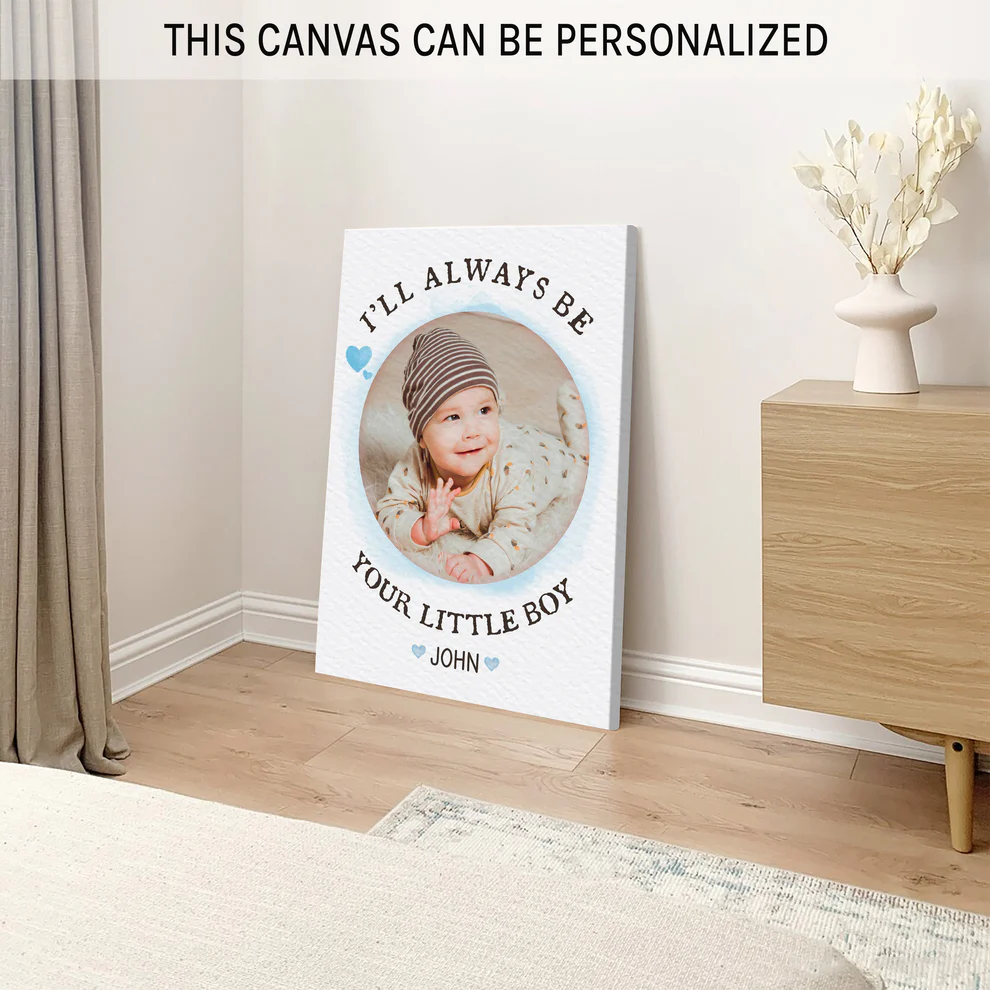 Mom's Little Boy - Personalized Canvas - Mother's Day Gift For Mom