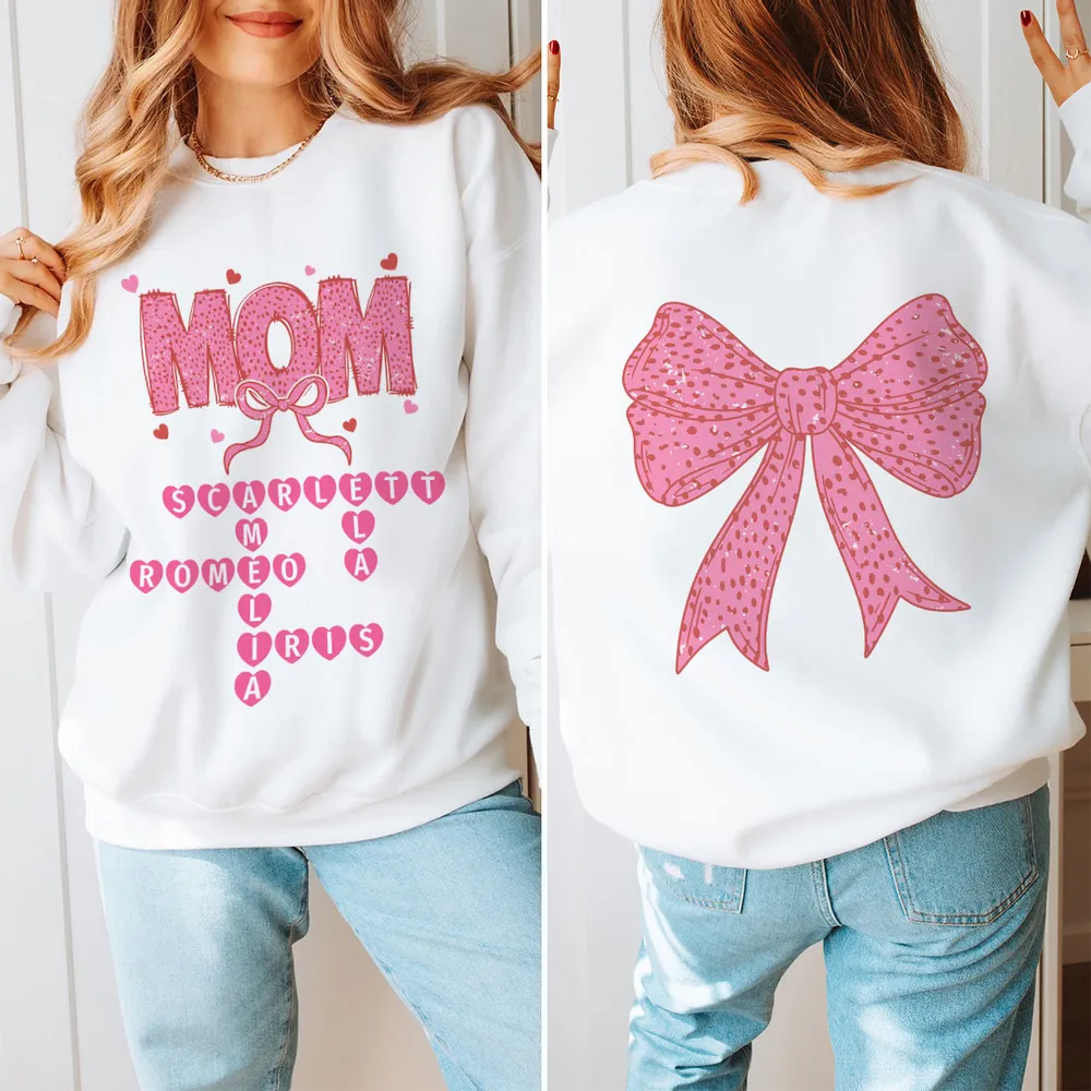 Pink Coquette Crossword Puzzle Mom - Personalized Apparel - Gift For Mom, Mother's Day, Birthday Gift