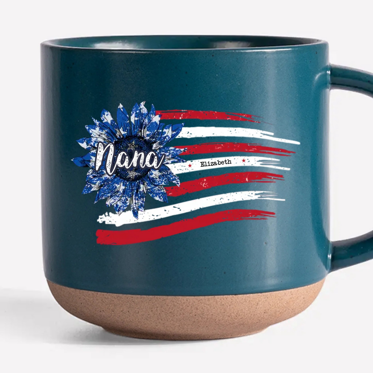 American Mama - Personalized Pottery Mug - Gift For Mother, Grandma, Mother's Day, Birthday Gift