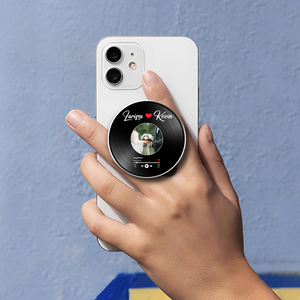 Custom Photo & Your Favorite Song - Custom Shape Phone Grip - Gift For Couple, For Him, For Her, Anniversary Gift