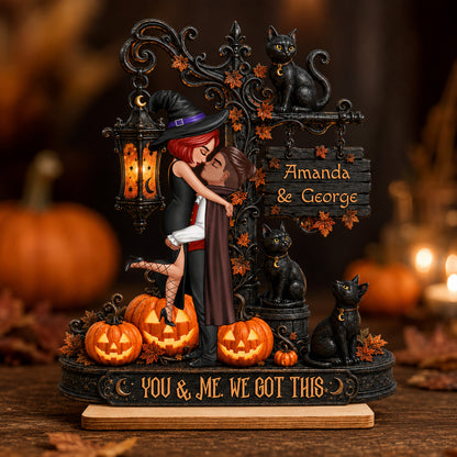 Till Death Do Us Part Couple - Personalized Wooden Plaque - Halloween Fall Decor for Her