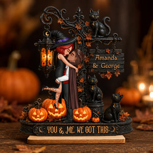 Till Death Do Us Part Couple - Personalized Wooden Plaque - Halloween Fall Decor for Her