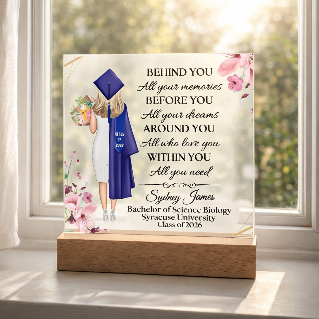 Personalized Daughter Graduation Gift, Congratulations Acrylic Plaque & Stand, Class of 2026 Grad Gift, Niece Granddaughter Graduation Gift