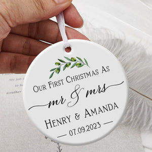 Our First Christmas As Mr. And Mrs. - Personalized Ornament - Christmas Gift