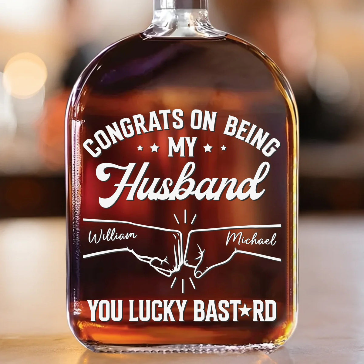 Congrats On Being My Brother You Lucky Man - Personalized Whiskey Bottle - Gift For Brother, Friends, Husband