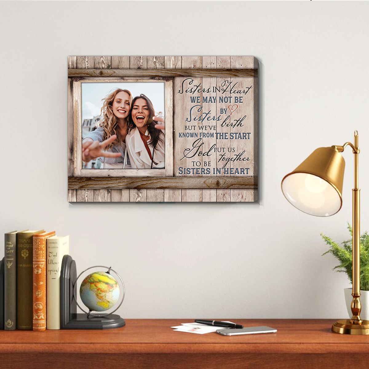 Be Sister In Heart - Personalized Canvas - Gift For Sisters, Besties, Best Friends
