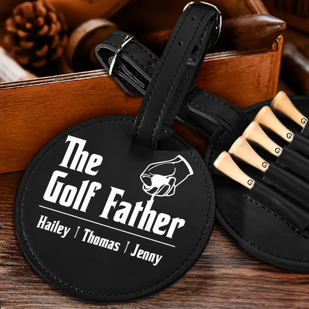 The Golf Father - Personalized Golf Tee Bag - Gift For Golf dad, Gift For Father, Grandfather, Father's Day Gift
