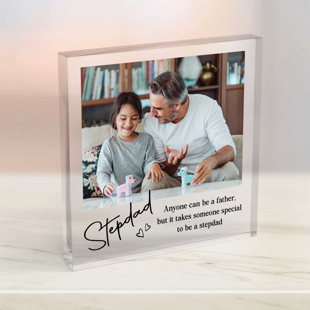 Stepdad Personalized Picture Acrylic Plaque, Father's Day Gifts, Gifts From Son Daughter, Acrylic Plaque Gifts For Dad