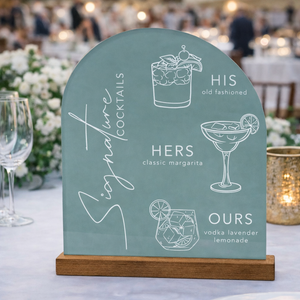 Our Favorite Drink Acrylic Plaque, Personalized Acrylic Signature Cocktail Wedding Bar Sign, Wedding Decor