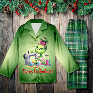 Sorry I'm Booked Busy Sewing Girl Pajamas Set, Christmas Gift For Girls