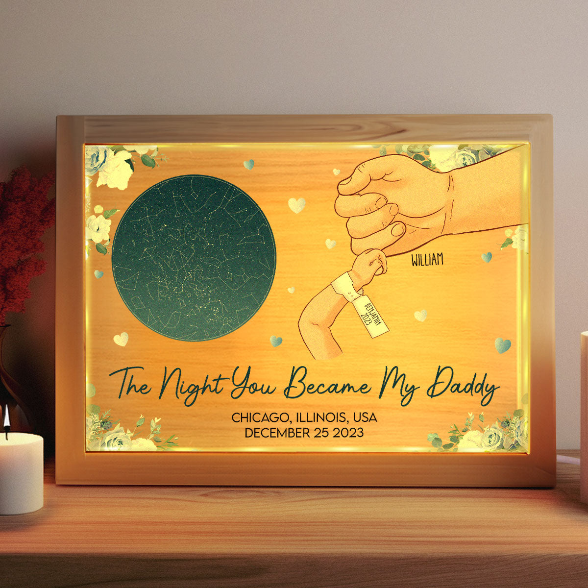 The Night You Became My Mommy 1st Mother's Day - Personalized Frame Light Box - Gift For New Mom
