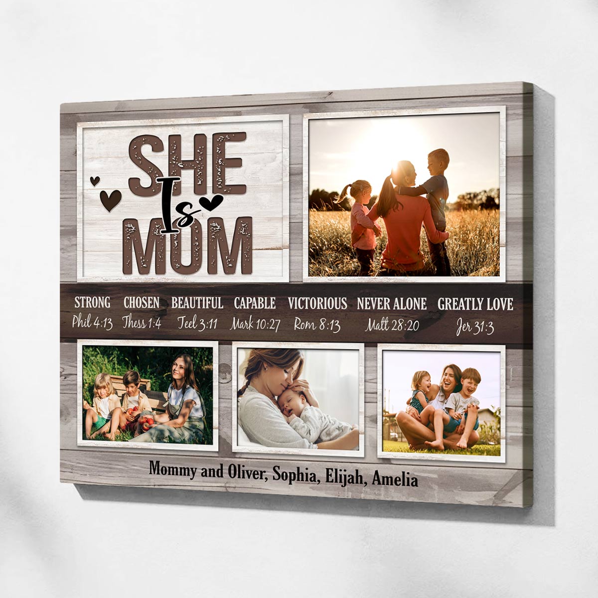 She Is Mom Custom Photo - Personalized Canvas - Gift For Mom, Mother's Day Gift