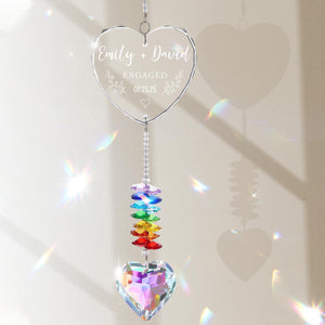 Personalized Wedding Gifts, Engagement Gifts, Gifts For Husband, Gifts For Wife, Wedding Crystal Suncatcher, Engagement Ornament