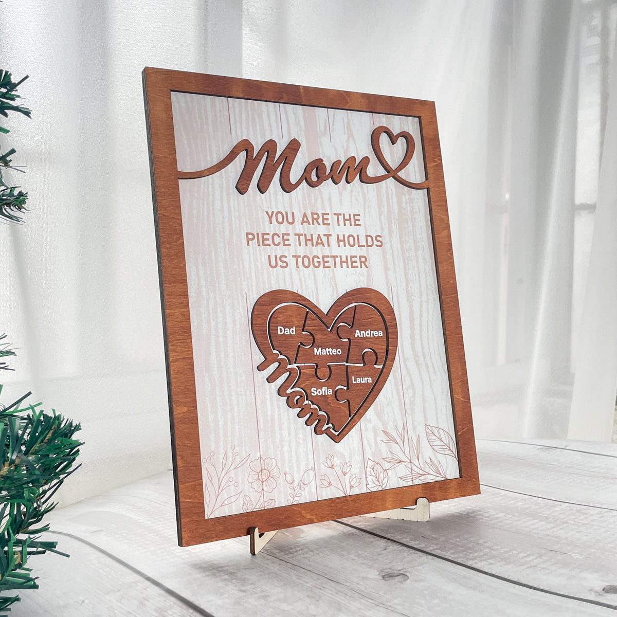 Mom The Piece Holds Us Together - Personalized Picture Frame - Mother's Day Gift, Mommy Gift