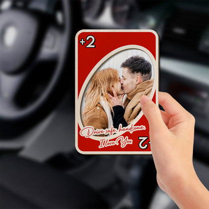 Drive Safe I Love You Play Card - Personalized Car Visor Clip - Gift For Couple