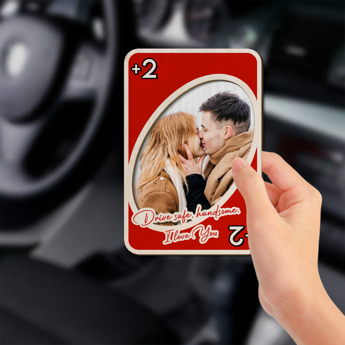Drive Safe I Love You Play Card - Personalized Car Visor Clip - Gift For Couple