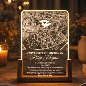 Personalized College Map Graduation Lamp Custom Class of 2026 Gift, Unique Gifts for Graduate