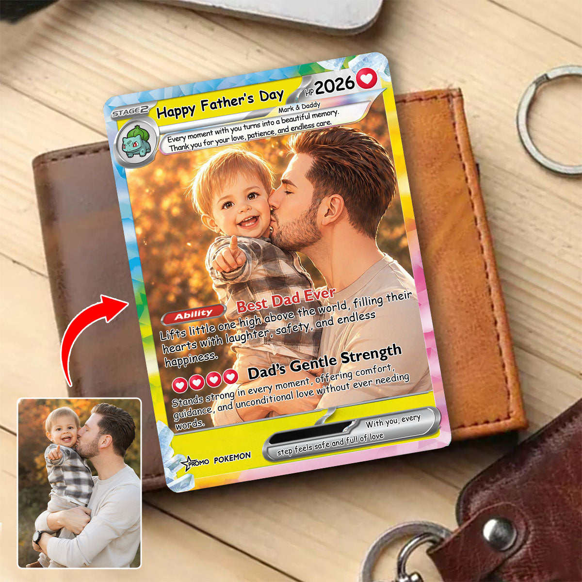 Gentle Strength Dad Tribute Trading Poke Card For Father's Day