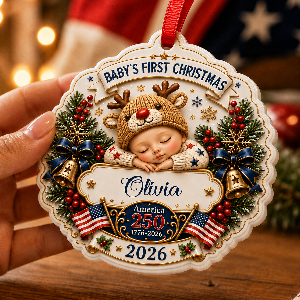 Our Newest Little Patriot Ornament - Real 3D Raised Ornament