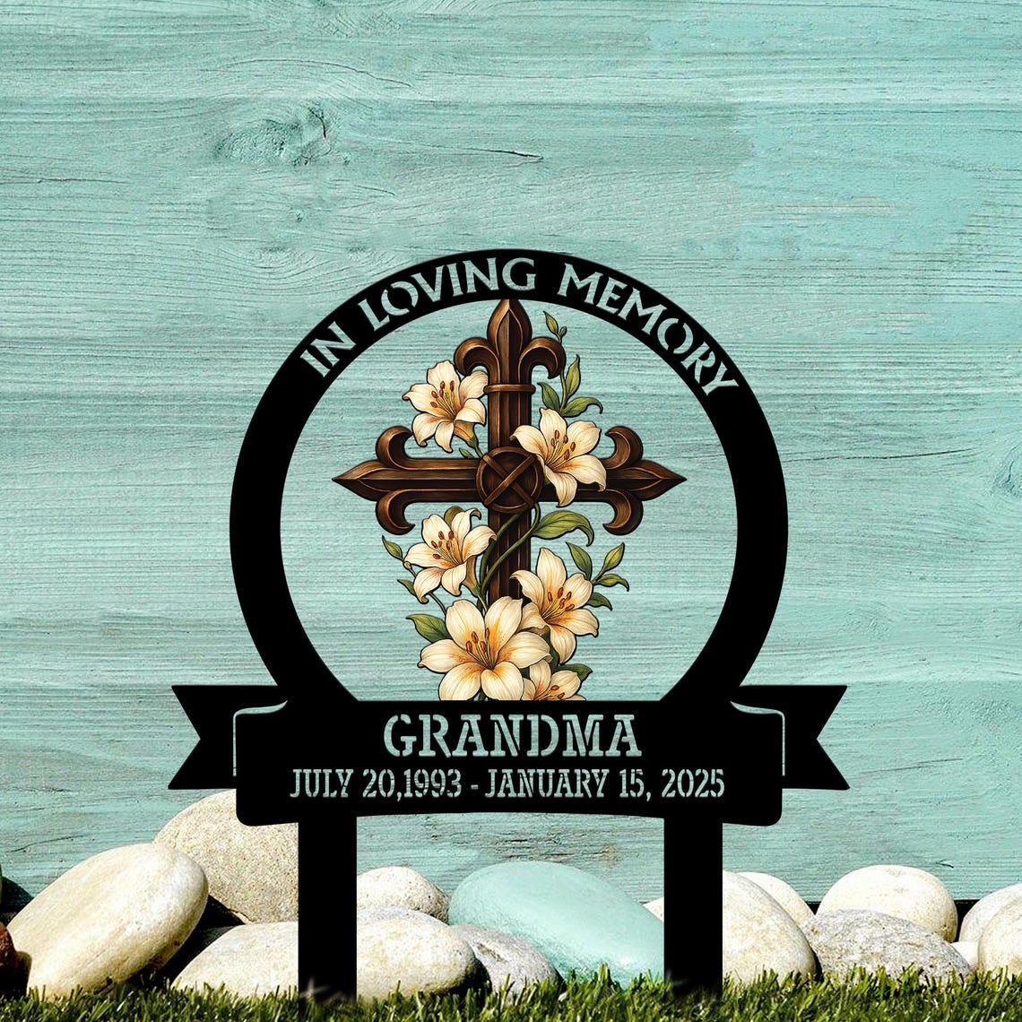 Custom Memorial Yard Sign, Metal Yard Stake, Tribute Garden Sign, Mother's Day Remembrance Gift, Grave Marker Decor