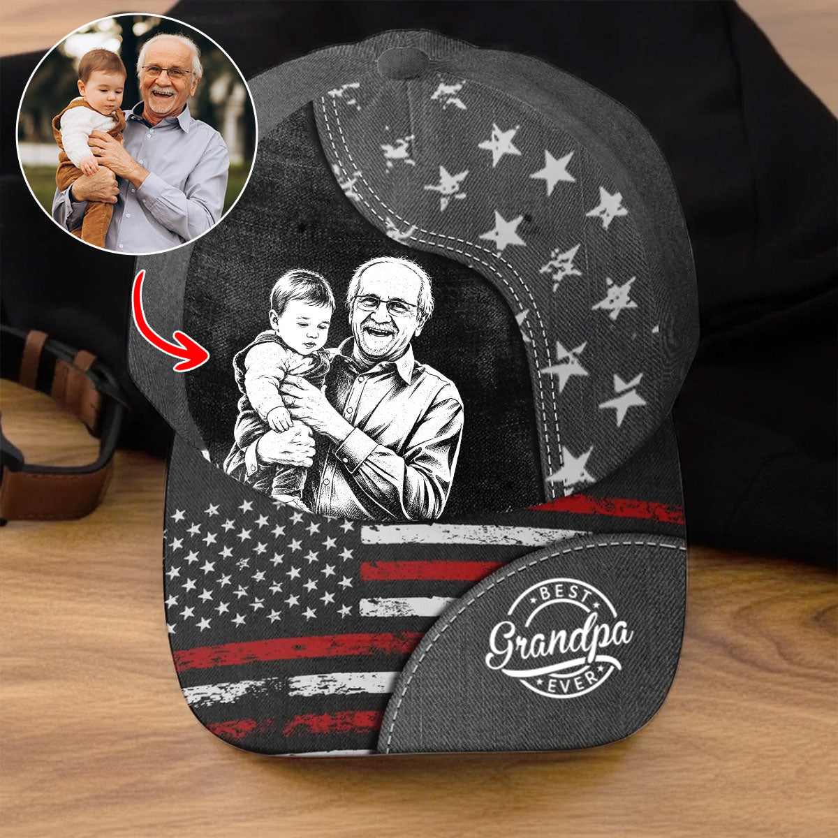 Custom Photo Cap - Personalized Father's Day Birthday Gifts For Dad, Grandpa - Forever Proud Of You