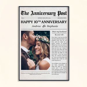 The Wedding Times Happy Anniversary - Personalized Canvas - Gift For Couple, Anniversary, Valentine's Day Gift