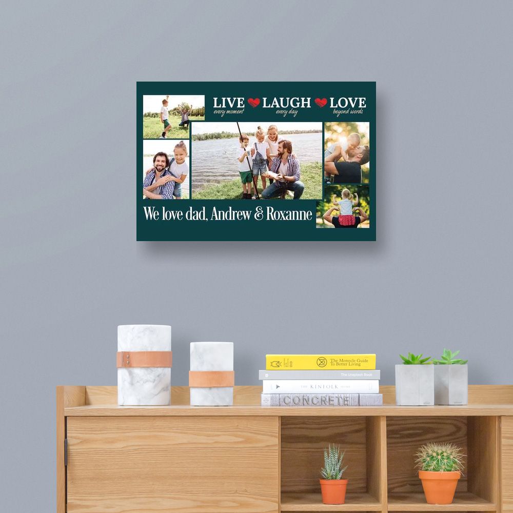 Live Every Moment Laugh Every Day Love Beyond Words - Personalized Canvas - Gift For Dad, Father's Day, Birthday Gift