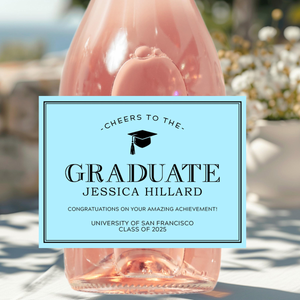 Custom Graduation Prosecco Bottle Label, Prosecco Bottle Label, Prosecco Bottle Sticker, Graduation Favors, Custom Prosecco Label