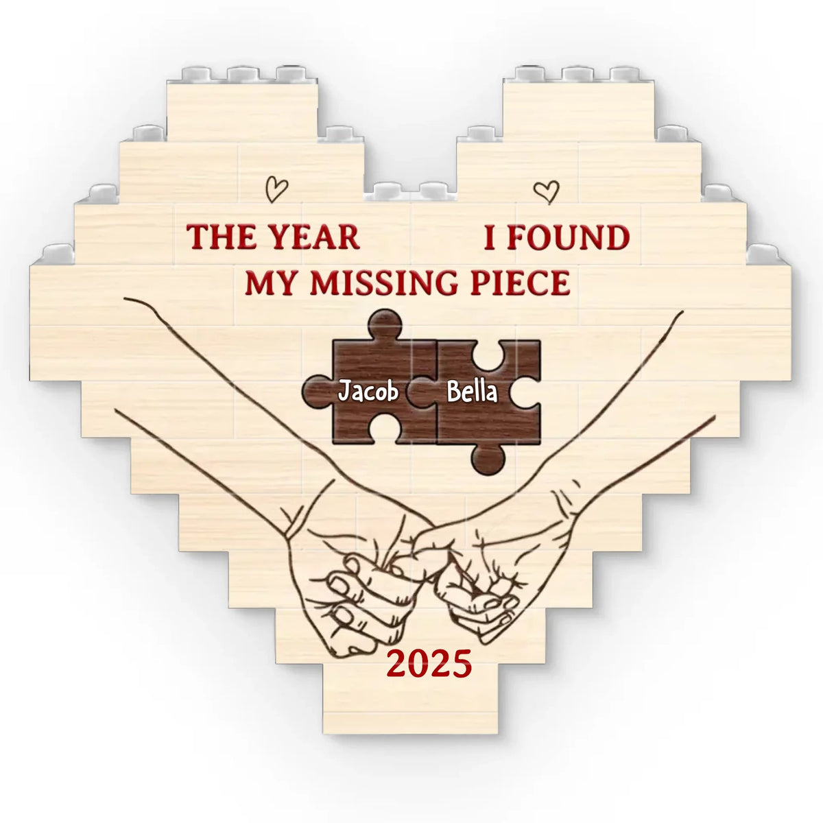 The Year I Found My Missing Piece - Personalized Building Block Puzzle - Anniversary Gift, Valentine's Day Gift For Couple