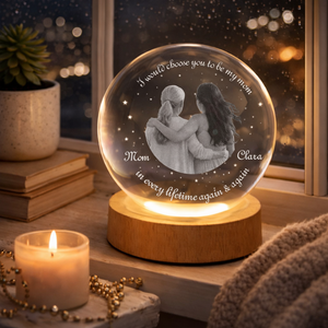 Mom I Would Choose You Every Lifetime - Personalized Crystal Night Light - Gift For Mom, Mother's Day