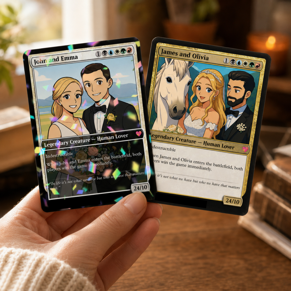 Personalized MTG Card, Custom Magic Card, Unique Wedding Anniversary Gift, Couple Gifts, Gift for Him Her, Birthday Gift
