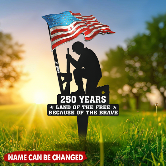 250 Years Of Defending Liberty - Personalized Metal Garden Sign - Patriotic Gift For Family, 4th of July Gift