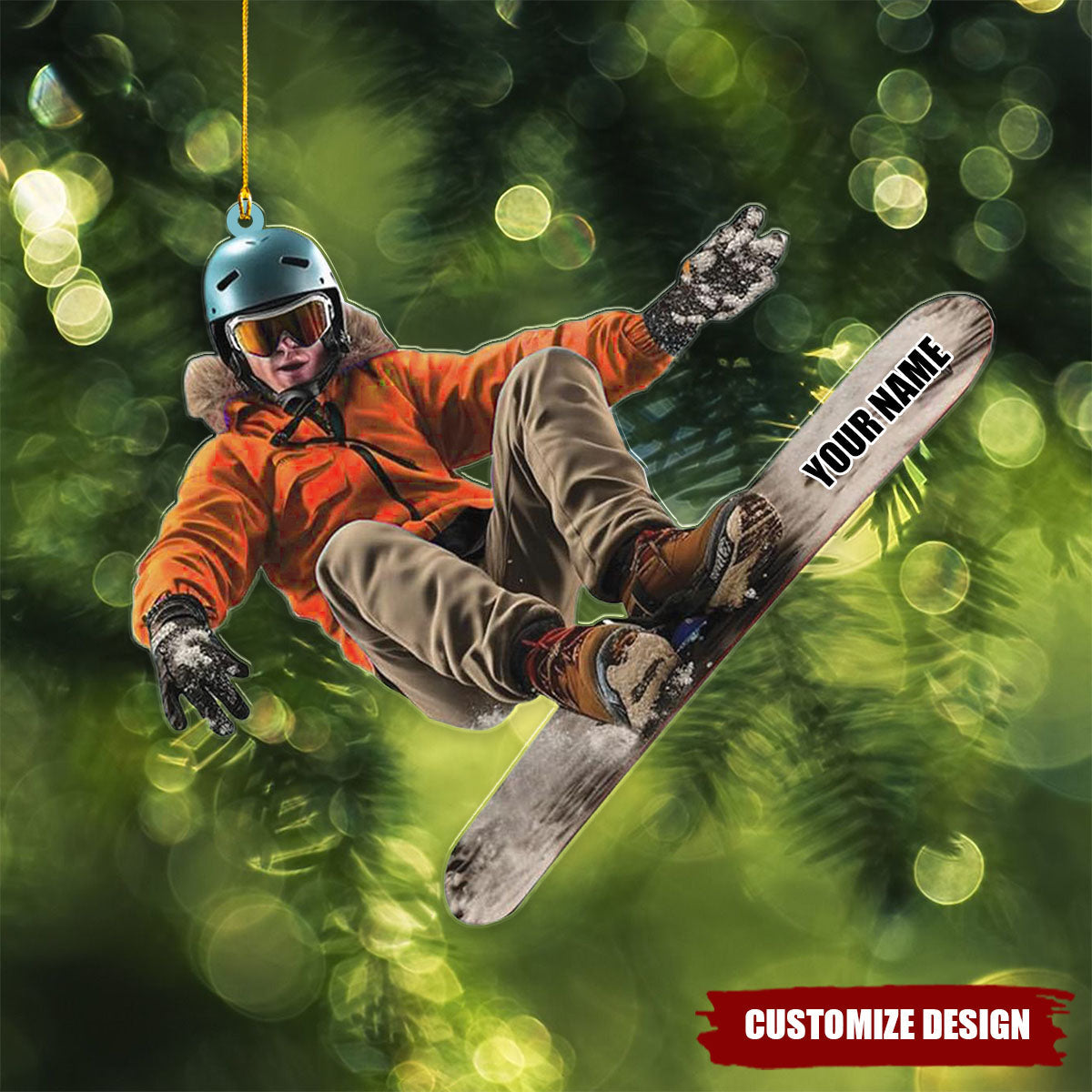 Personalized Skiing Acrylic Ornament, Snowboard Ornaments, Christmas Gift For Skier