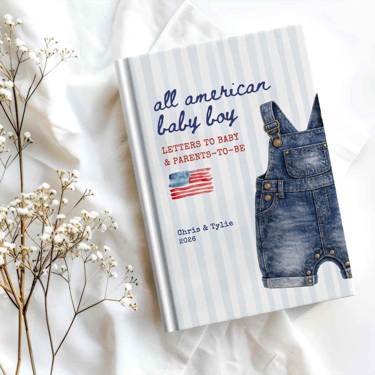 All American Baby Boy Shower Guestbook, Custom USA Baby Sprinkle Notebook, Letters to Baby Patriotic American Baby Shower Book