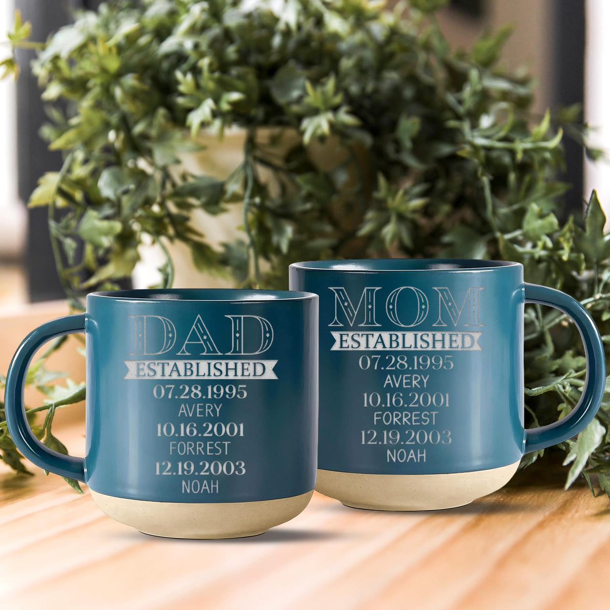 Personalized Dad Pottery Mug, Baby Shower Coffee Mug, Gift for Parents, Custom Daddy Gift for Husband, Wife