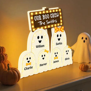 Halloween Boo Family - Personalized Acrylic Light Box - Gift For Family, Halloween Decoration