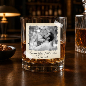 Custom Gift for Father of the Bride, Father of the Groom, Personalized Photo Whiskey Glass, Wedding Gifts, Gift for Dad, Engagement Gift