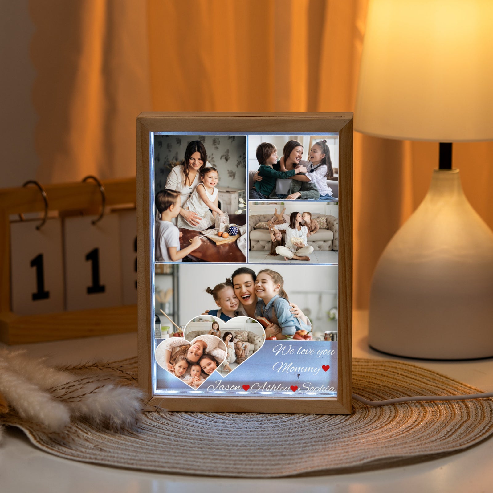 Mom Photo Collage - Personalized Light Frame - Gift For Mom, Mother's Day Gift