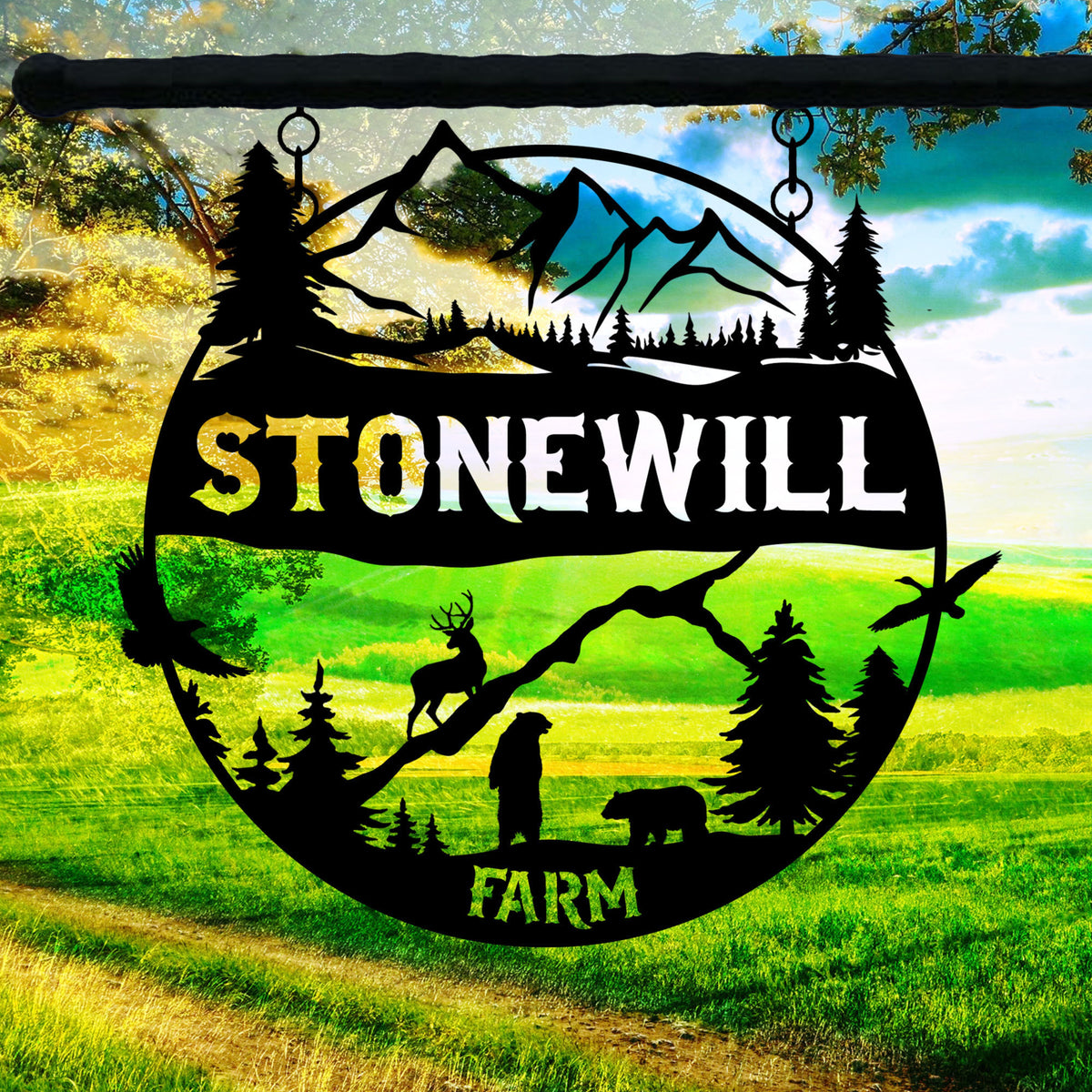 Personalized Ranch Metal Sign, Custom Metal Farmhouse Sign, , Outdoor Custom Wall Art, Unique Family Gift, Costom Metal Sign, Porch Wall Art