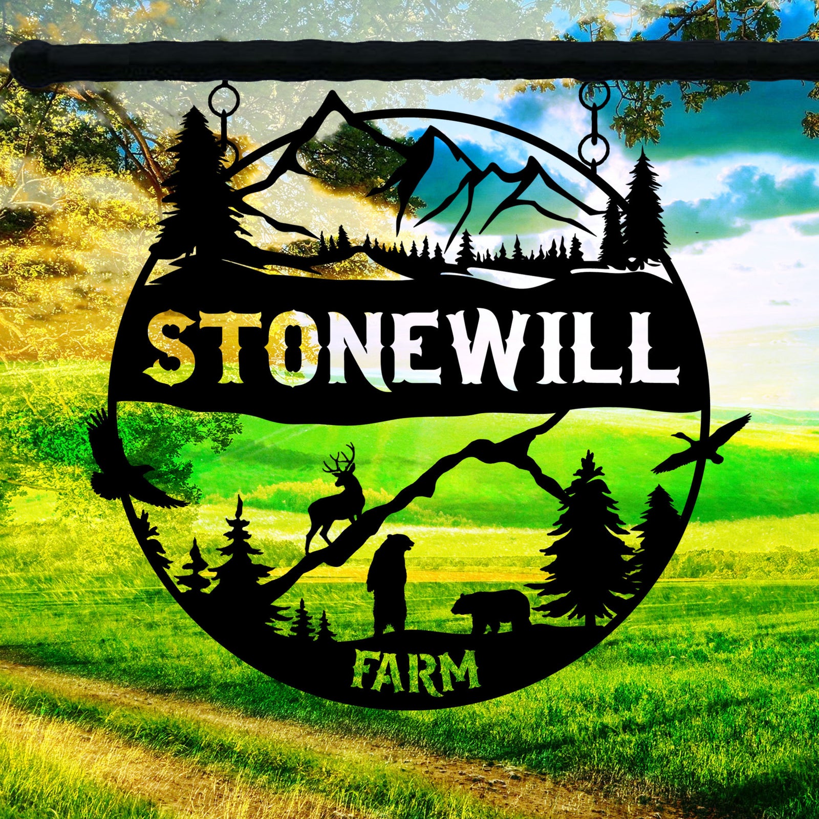 Personalized Ranch Metal Sign, Custom Metal Farmhouse Sign, , Outdoor Custom Wall Art, Unique Family Gift, Costom Metal Sign, Porch Wall Art