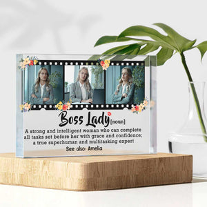 Boss Lady Definition - Personalized Acrylic Plaque - Boss Gift For Women, Gift For Female Manager, Boss Lady Gifts